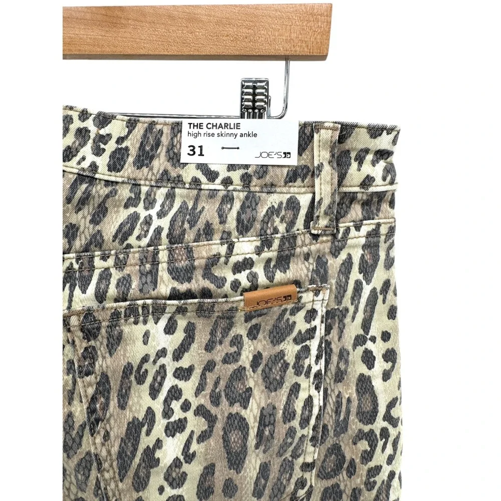 Joe's Jeans The Charlie High Rise Skinny Ankle Leopard Animal Print Jeans 31 NWT